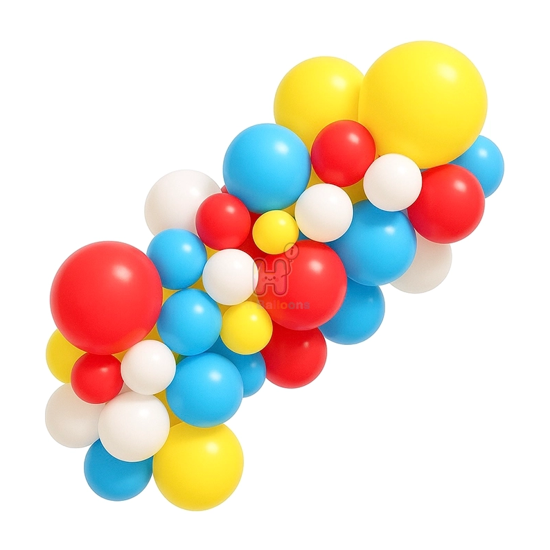 6 FT, Red,Light Blue,Yellow,White,Colorful Balloon Garland Kit