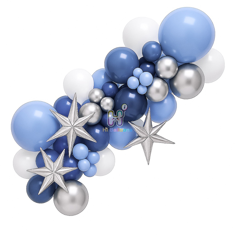 6 FT,Blue Balloon Garland Kit With Unassembled Bursting Star