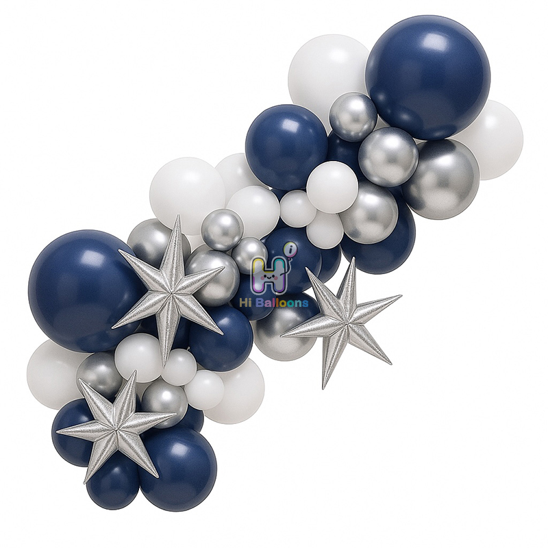 6 FT,Night Blue Balloon Garland Kit With Unassembled Bursting Star