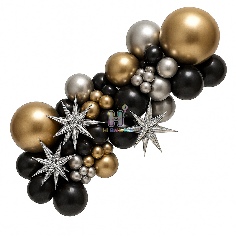 6 FT,Champagne Gold Balloon Garland Kit With Unassembled Bursting Star