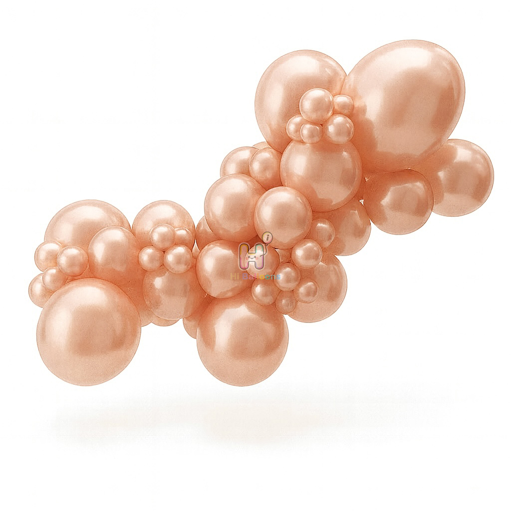 20FT,All Pearl Rose Gold Double Layer Latex Balloon Arch Kit