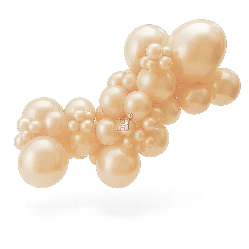 20FT,All Pearl Light Orange Double Layer Latex Balloon Arch Kit