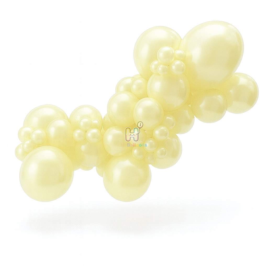 20FT,All Pearl Yellow Double Layer Latex Balloon Arch Kit