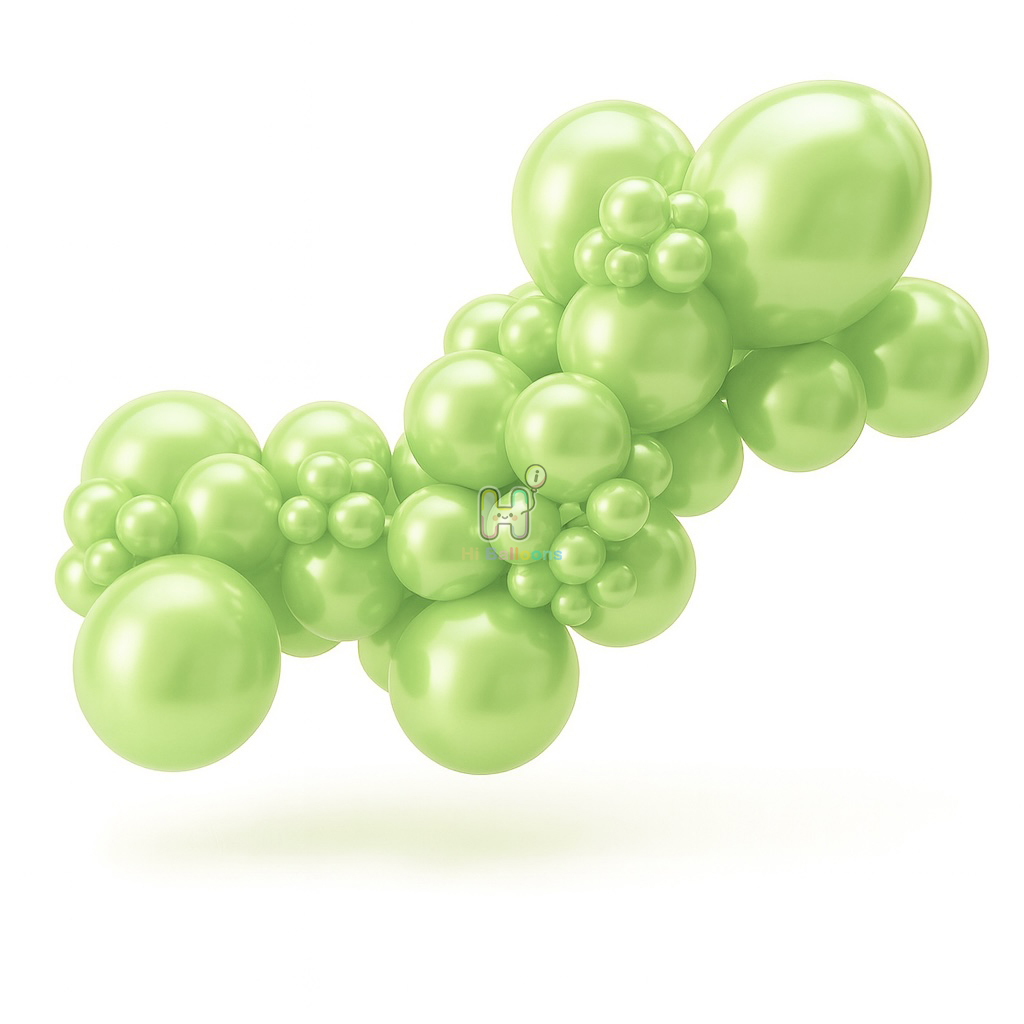 20FT,All Pearl Light Green Double Layer Latex Balloon Arch Kit