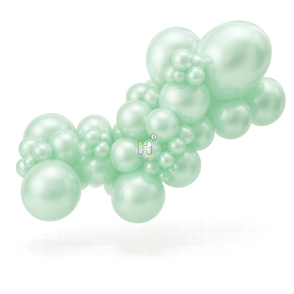 20FT,All Pearl Lake Blue Double Layer Latex Balloon Arch Kit