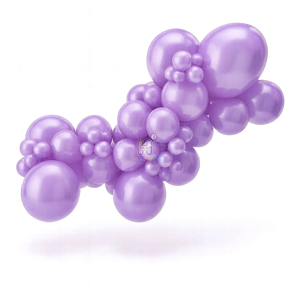 20FT,All Pearl Purple Double Layer Latex Balloon Arch Kit