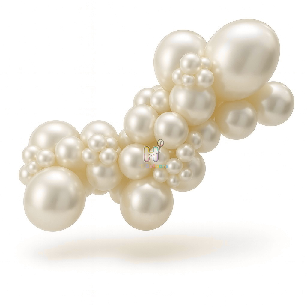 20FT,All Pearl Luxury Sand Double Layer Latex Balloon Arch Kit