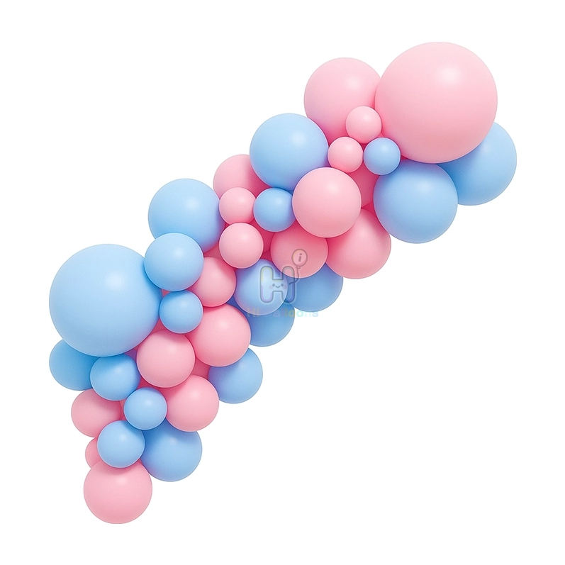 6 FT, Light Blue,Pastel Pink, Gender Reveal Balloon Garland Kit