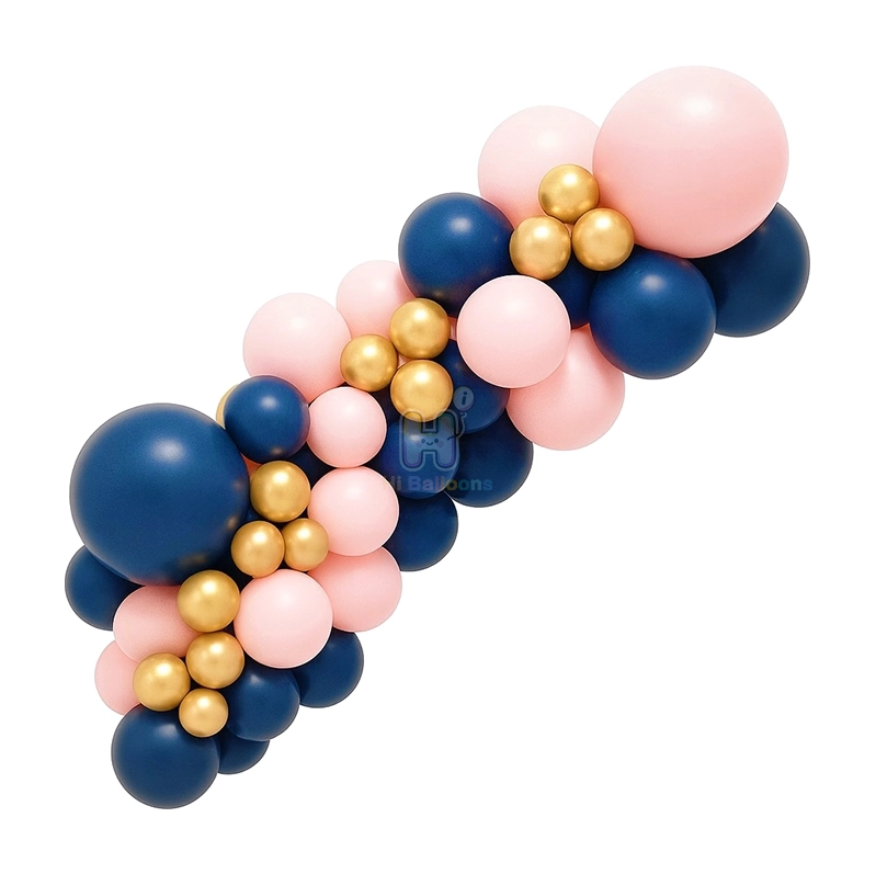 6 FT, Night Blue,Baby Pink,Gold, Gender Reveal Balloon Garland Kit