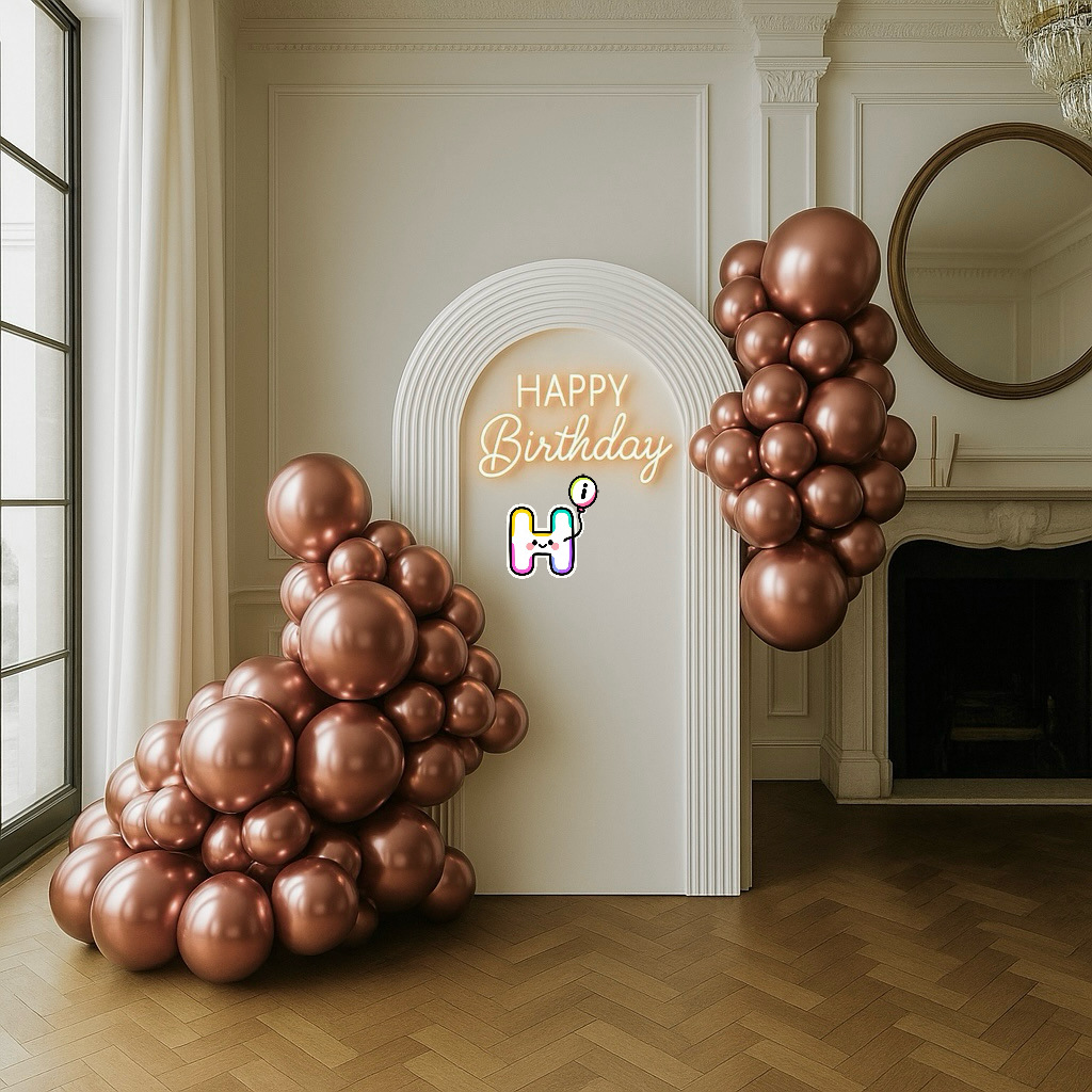 6-8 FT/8-10FT/12-14FT,All Metallic Rose Gold Latex Balloon Garland Kit
