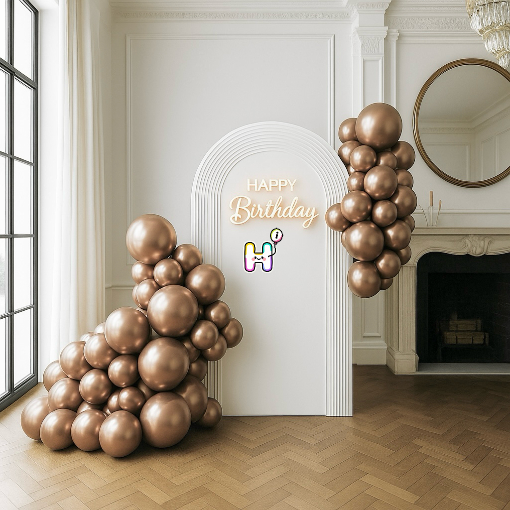 6-8 FT/8-10FT/12-14FT,All Metallic Champagne Gold Latex Balloon Garland Kit