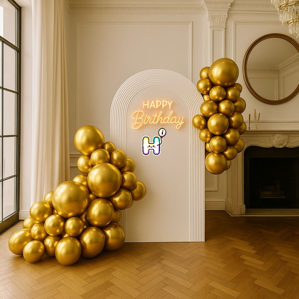6-8 FT/8-10FT/12-14FT,All Metallic Gold Latex Balloon Garland Kit
