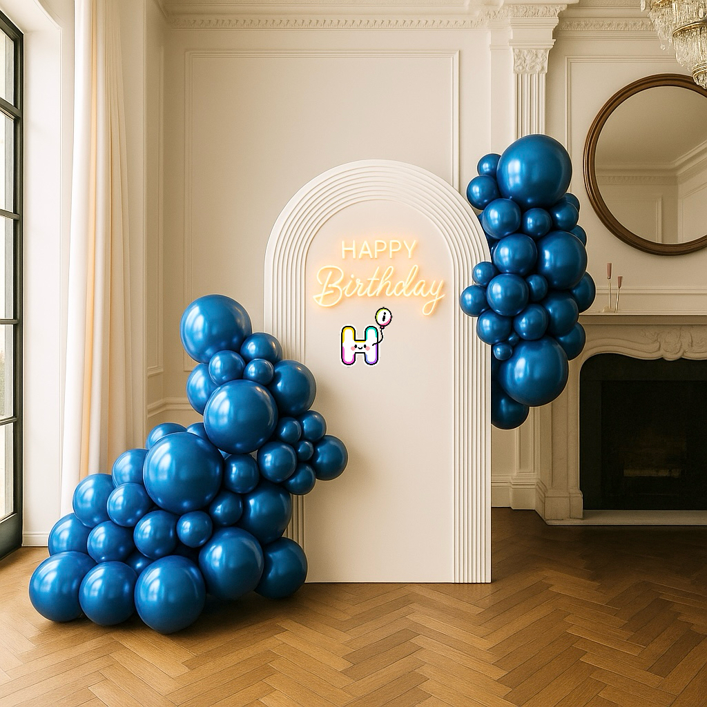 6-8 FT/8-10FT/12-14FT,All Metallic Blue Latex Balloon Garland Kit