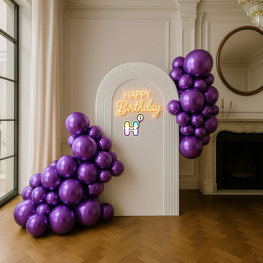 6-8 FT/8-10FT/12-14FT,All Metallic Purple Latex Balloon Garland Kit