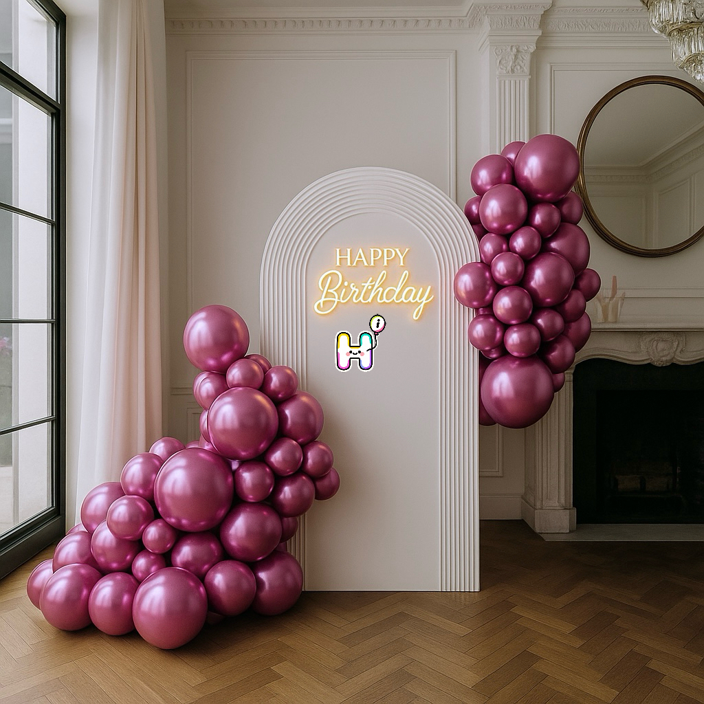 6-8 FT/8-10FT/12-14FT,All Metallic Rose Latex Balloon Garland Kit