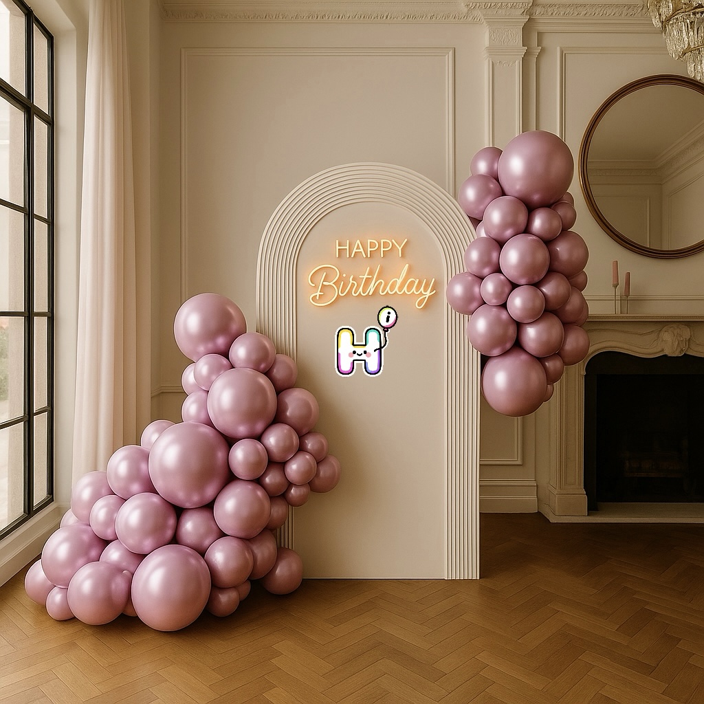 6-8 FT/8-10FT/12-14FT,All Metallic Pink Latex Balloon Garland Kit