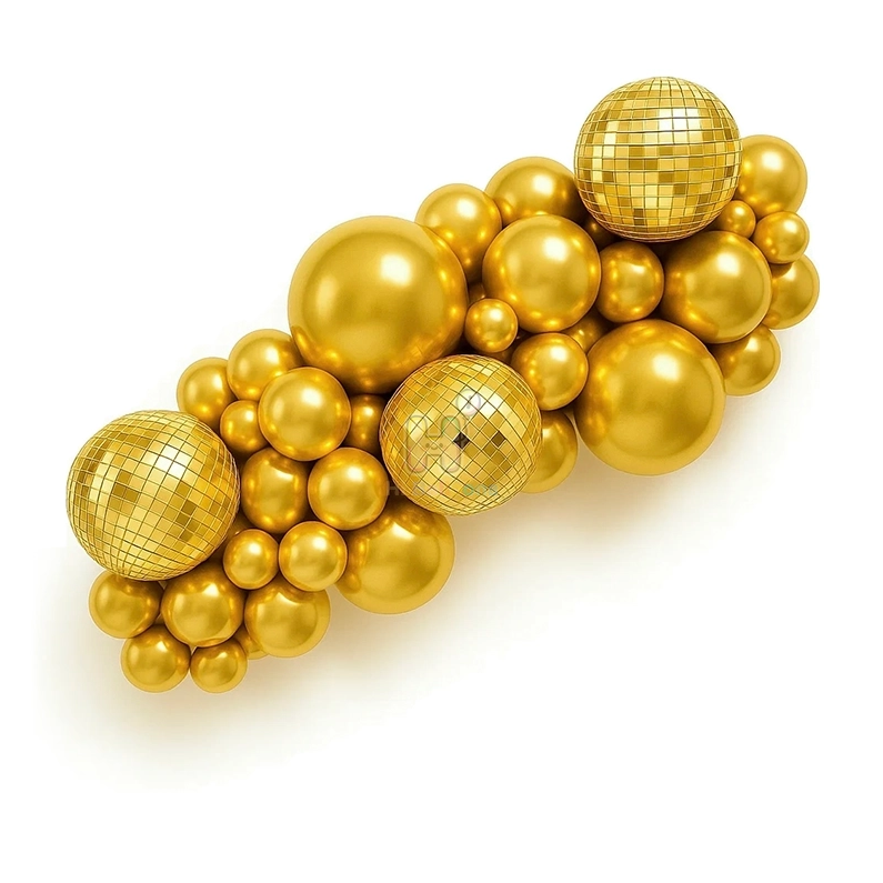 6 FT, Gold Disco Balloon Garland Kit