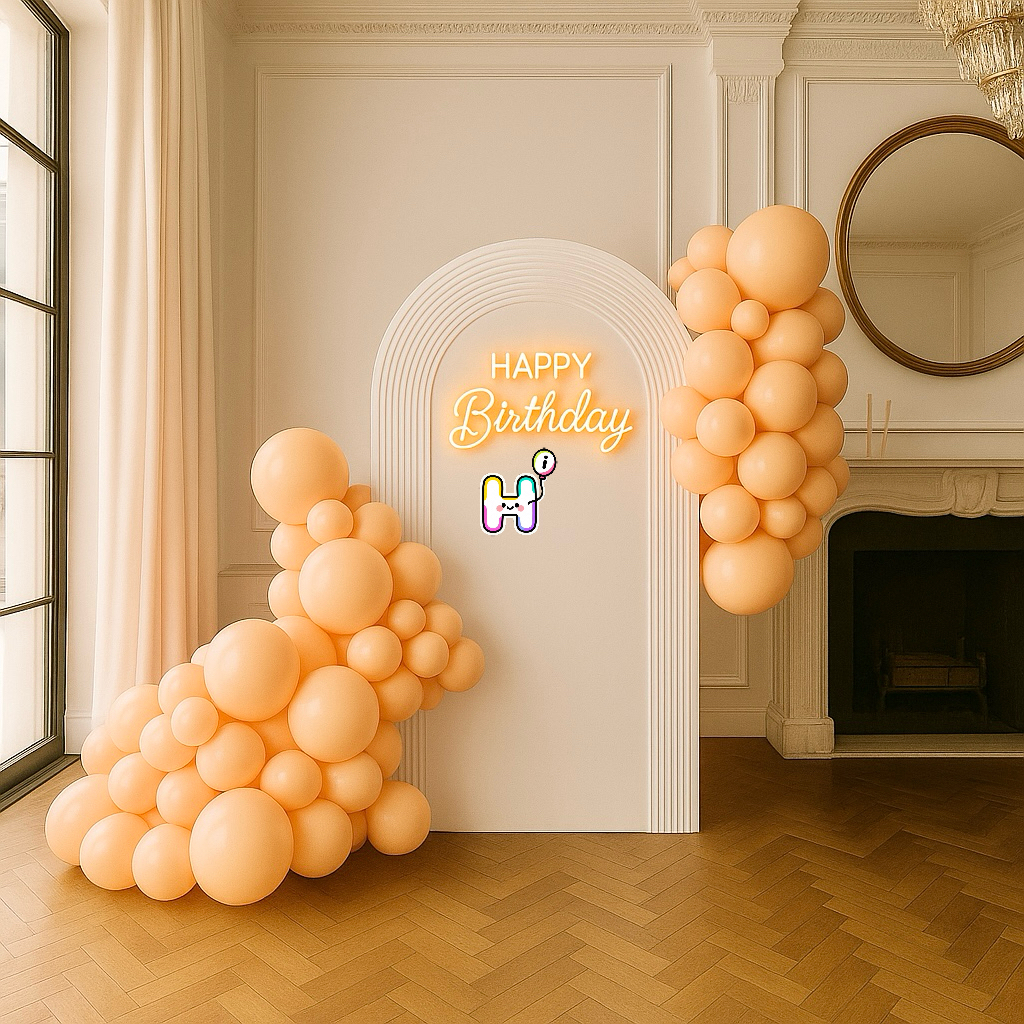 6-8 FT/8-10FT/12-14FT,All Pastel Orange Latex Balloon Garland Kit