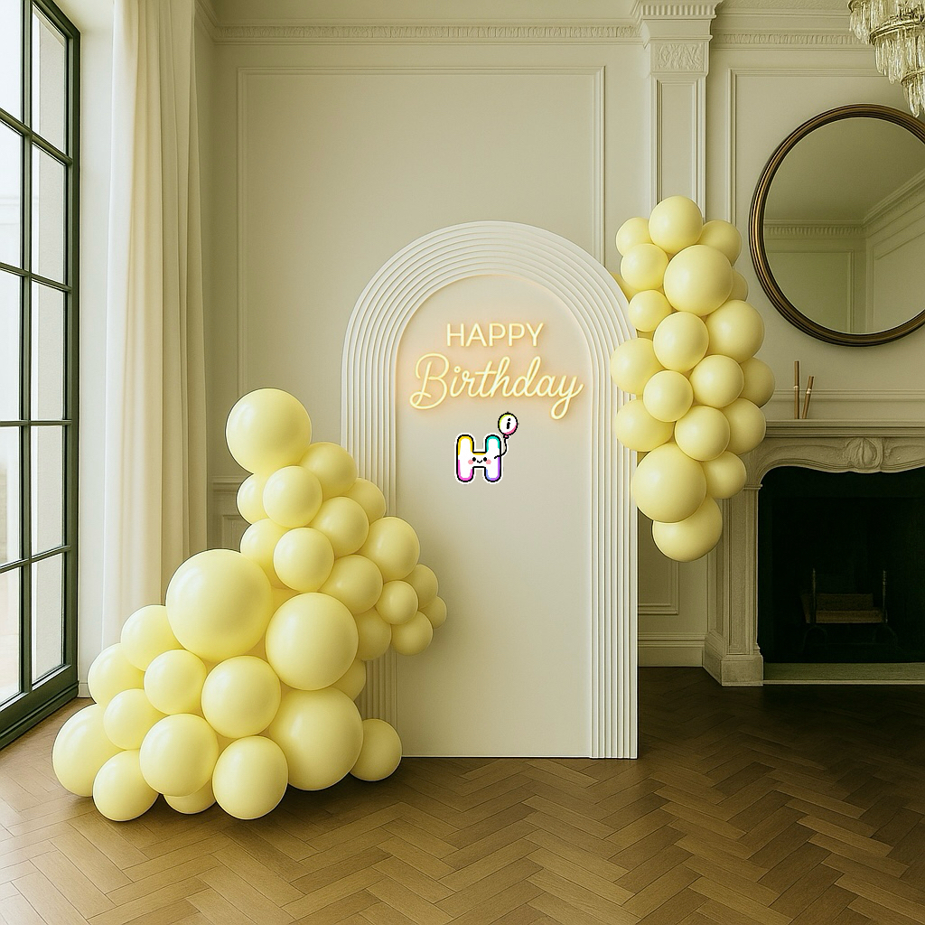 6-8 FT/8-10FT/12-14FT,All Pastel Yellow Latex Balloon Garland Kit