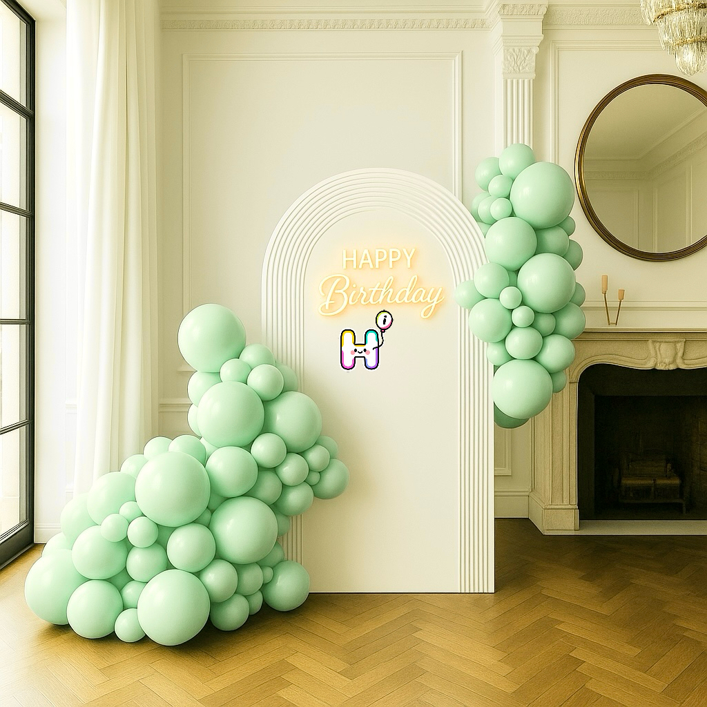 6-8 FT/8-10FT/12-14FT,All Pastel Green Latex Balloon Garland Kit