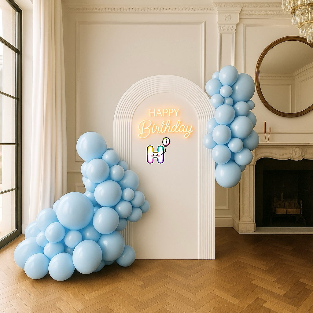 6-8 FT/8-10FT/12-14FT,All Pastel Blue Latex Balloon Garland Kit