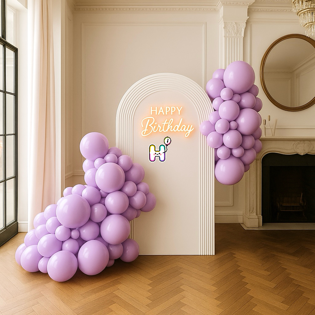 6-8 FT/8-10FT/12-14FT,All Pastel Purple Latex Balloon Garland Kit