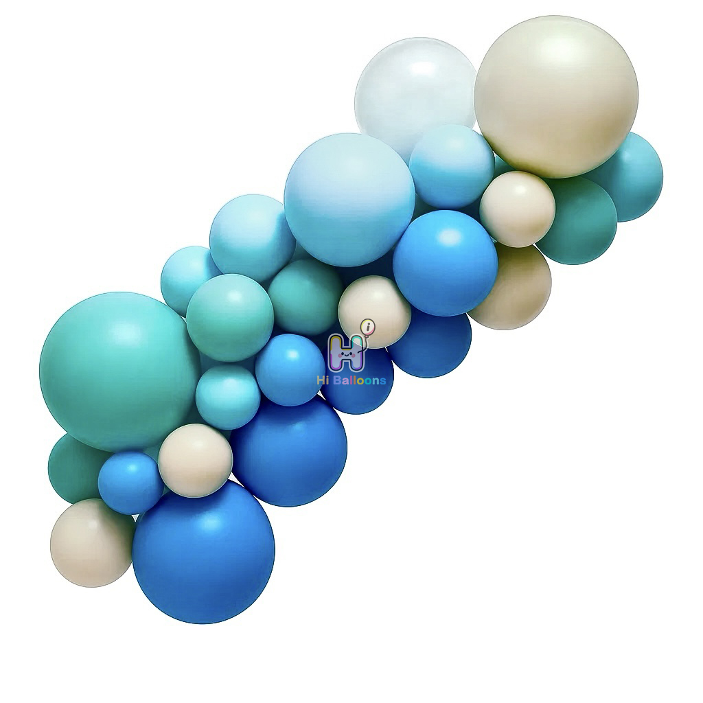 6 FT, Under the Sea Blue Latex Balloon Garland Kit