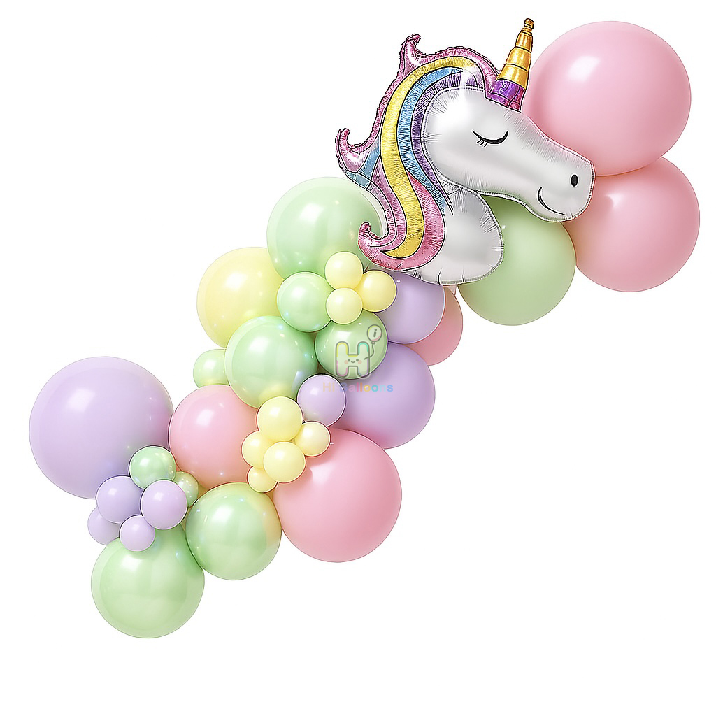 6 FT, Colorful Unicorn Balloon Garland Kit