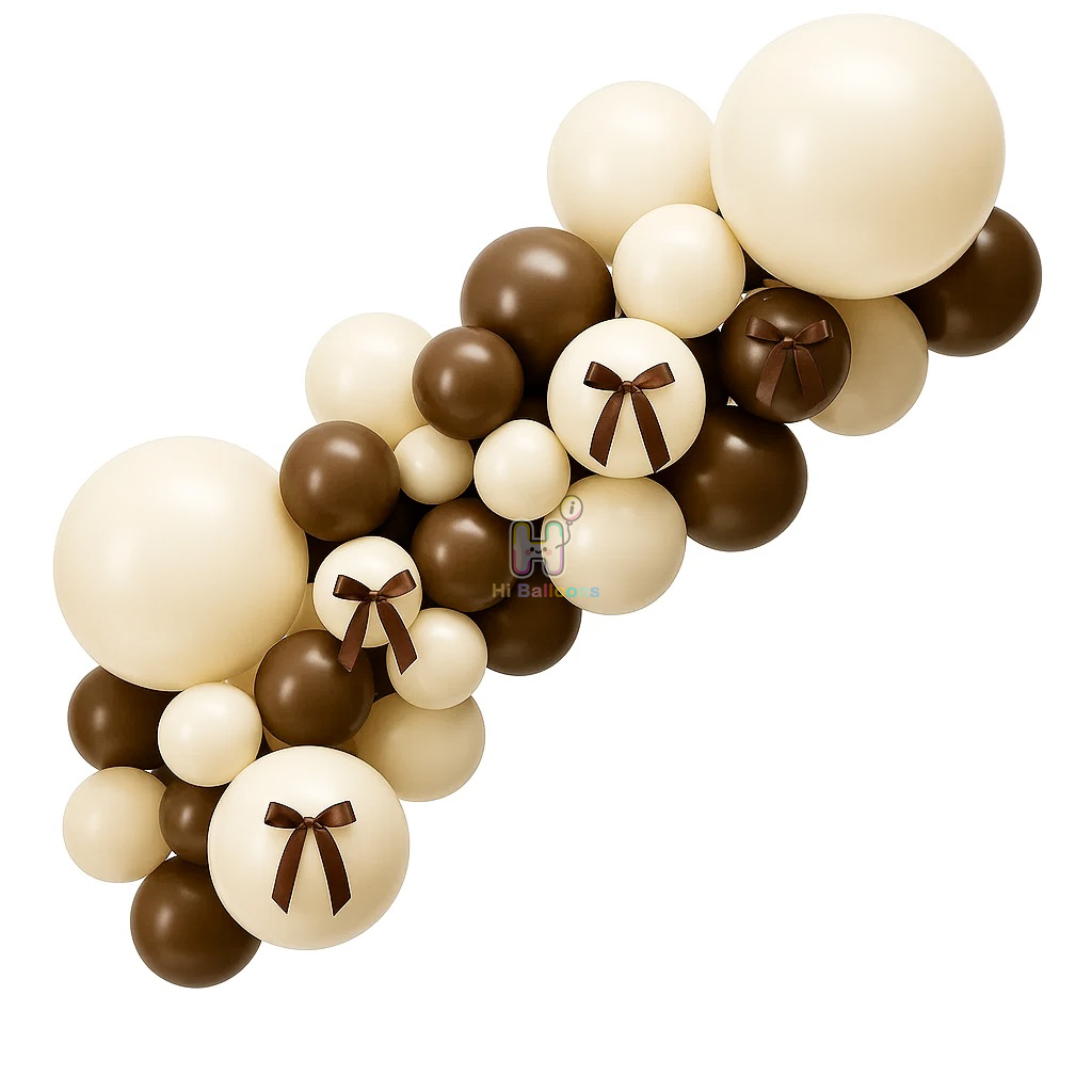 6 FT, Chocolate,Ivory, Balletcore Latex Balloon Garland Kit for Her