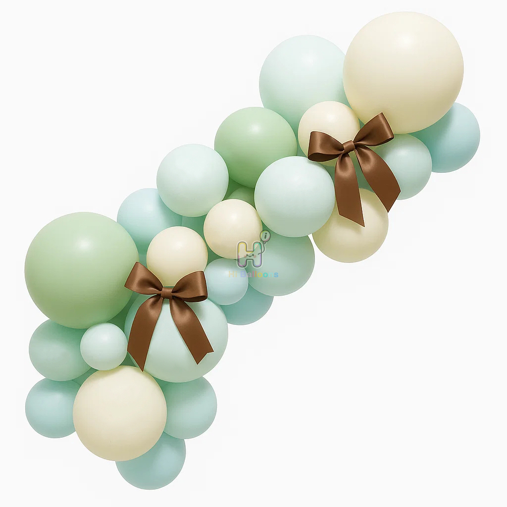 6 FT, Grey Green,Ivory,Pastel Tiffany Blue, Balletcore Latex Balloon Garland Kit for Her