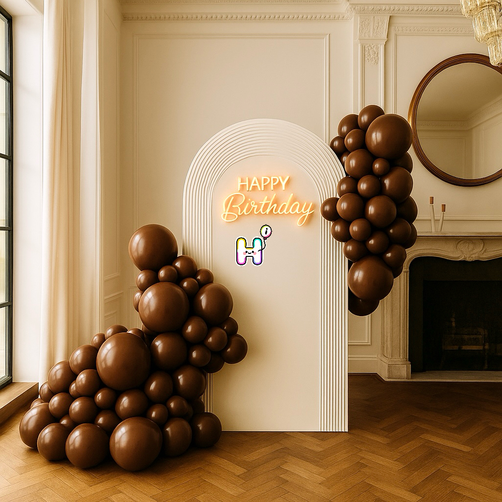 6-8 FT/8-10FT/12-14FT,All Matte Coffee Latex Balloon Garland Kit