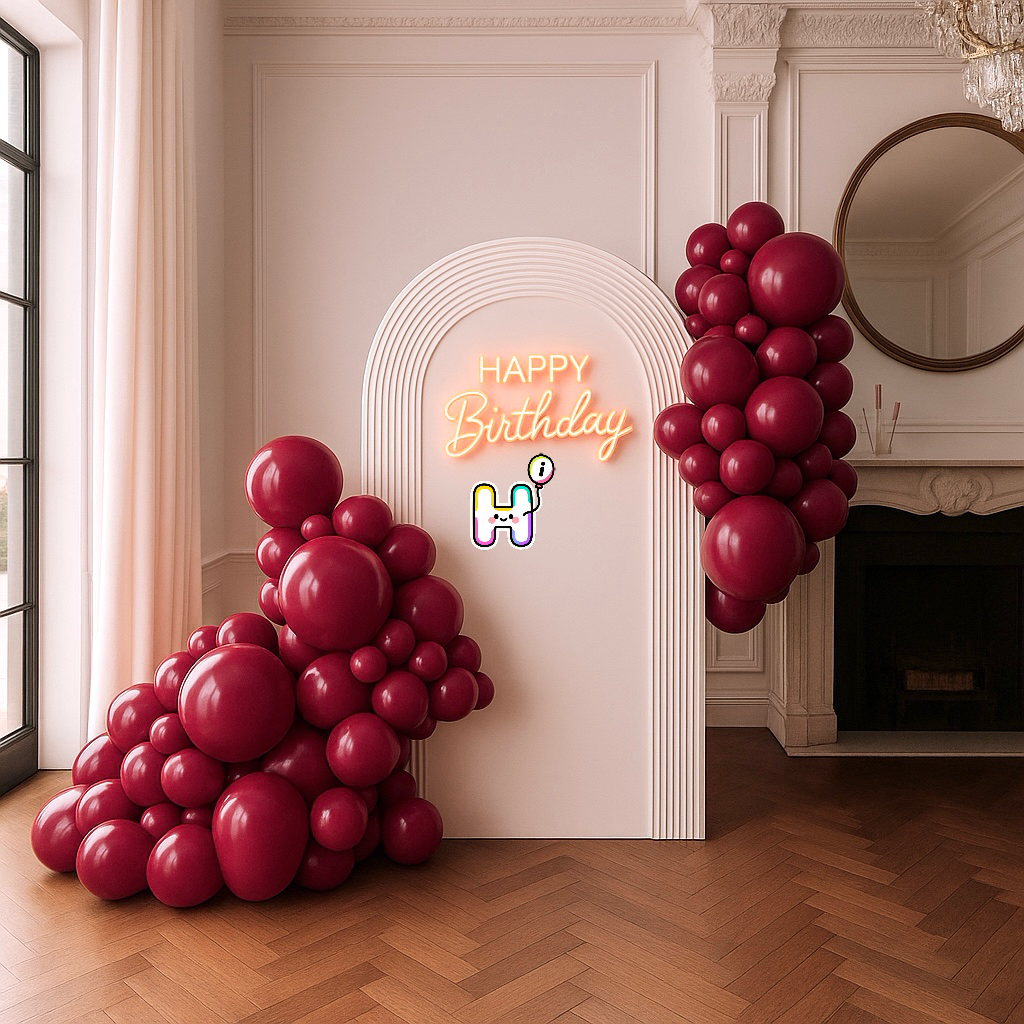 6-8 FT/8-10FT/12-14FT,All Matte Pomegranate Red Latex Balloon Garland Kit