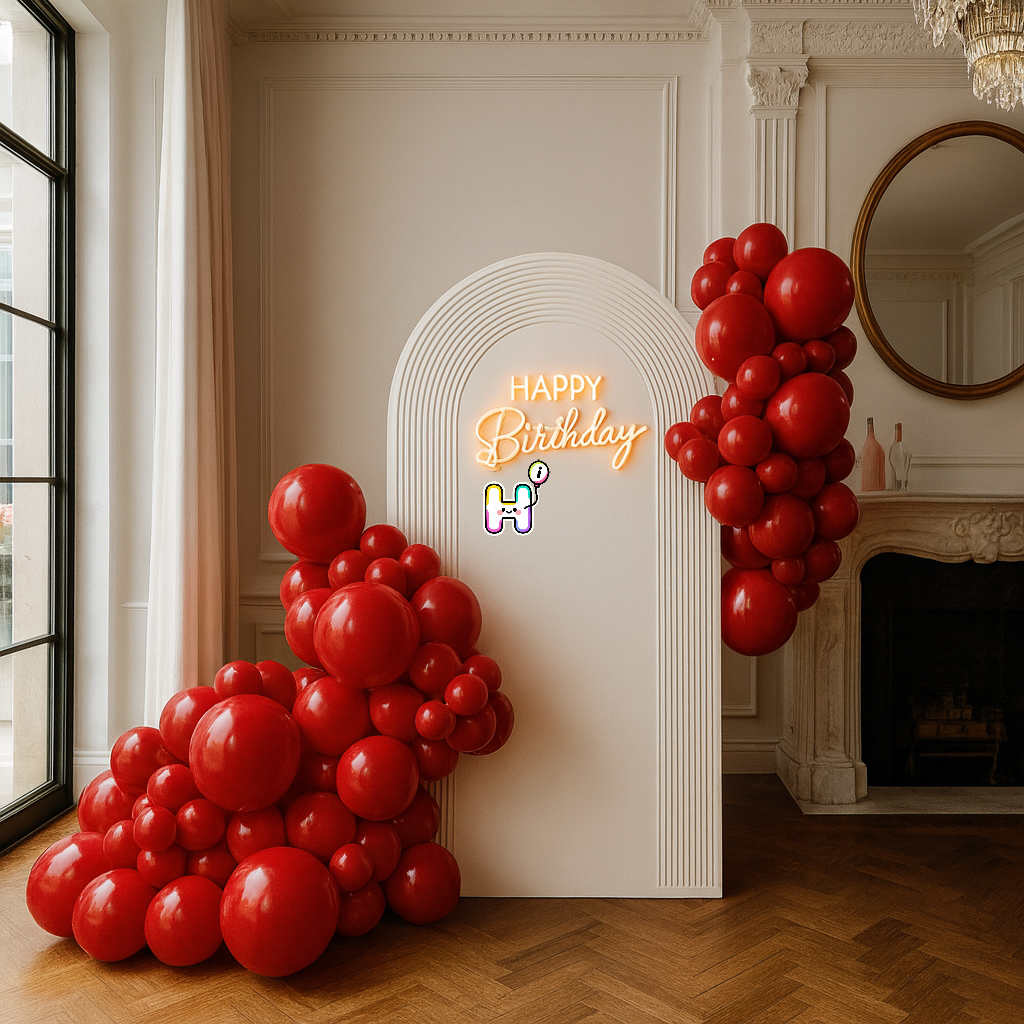 6-8 FT/8-10FT/12-14FT,All Matte Red Latex Balloon Garland Kit