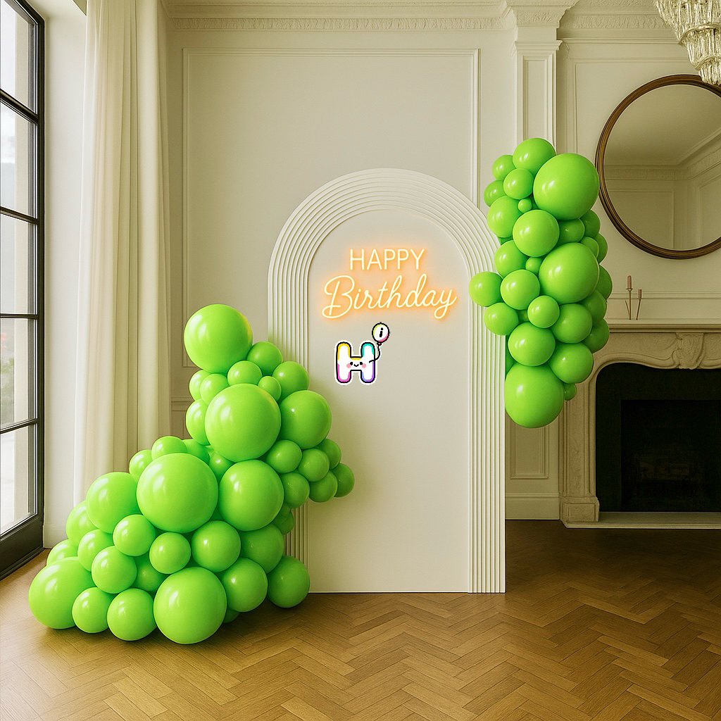 6-8 FT/8-10FT/12-14FT,All Matte Light Green Latex Balloon Garland Kit