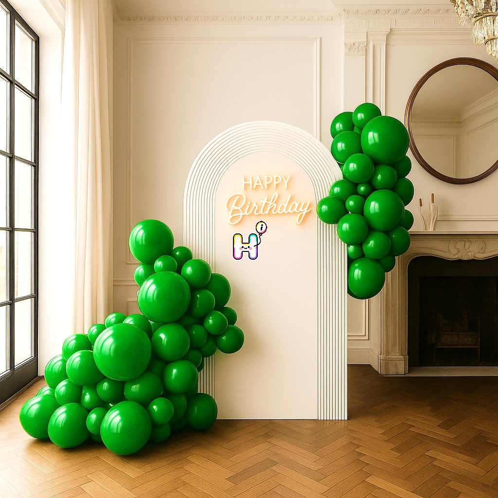 6-8 FT/8-10FT/12-14FT,All Matte Green Latex Balloon Garland Kit