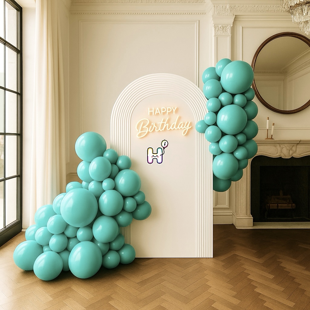 6-8 FT/8-10FT/12-14FT,All Matte Tiffany Blue Latex Balloon Garland Kit