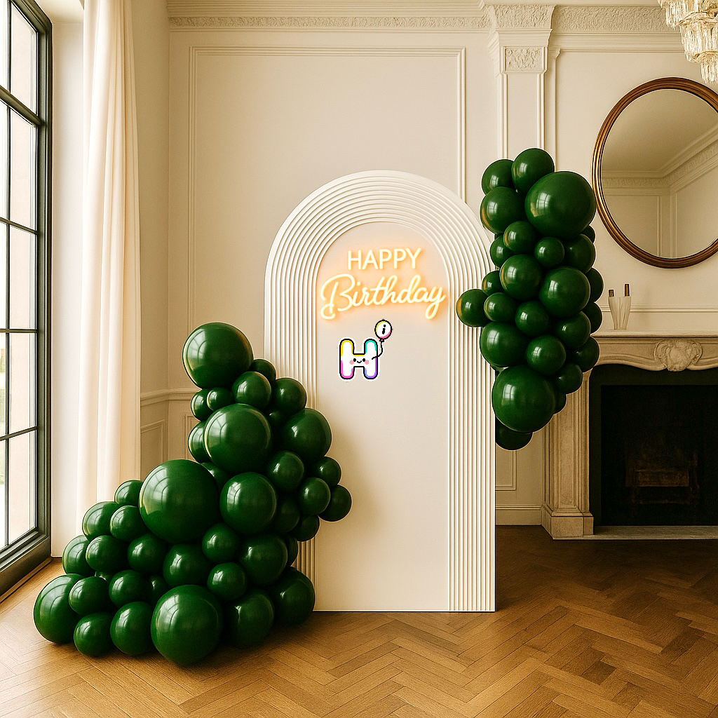 6-8 FT/8-10FT/12-14FT,All Matte Dark Green Latex Balloon Garland Kit