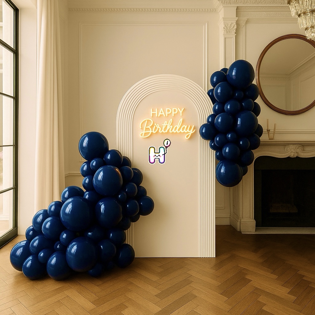 6-8 FT/8-10FT/12-14FT,All Matte Night Blue Latex Balloon Garland Kit
