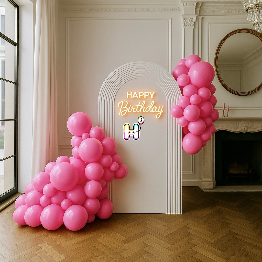 6-8 FT/8-10FT/12-14FT,All Matte Pink Latex Balloon Garland Kit