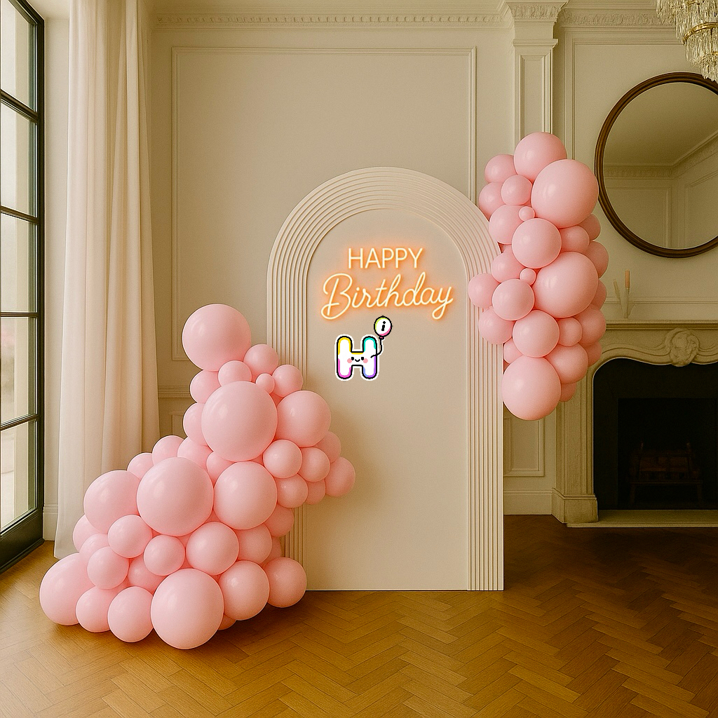 6-8 FT/8-10FT/12-14FT,All Matte Baby Pink Latex Balloon Garland Kit