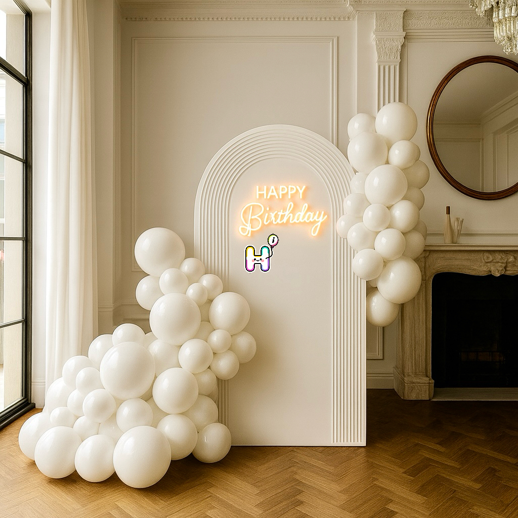 6-8 FT/8-10FT/12-14FT,All Matte White Latex Balloon Garland Kit
