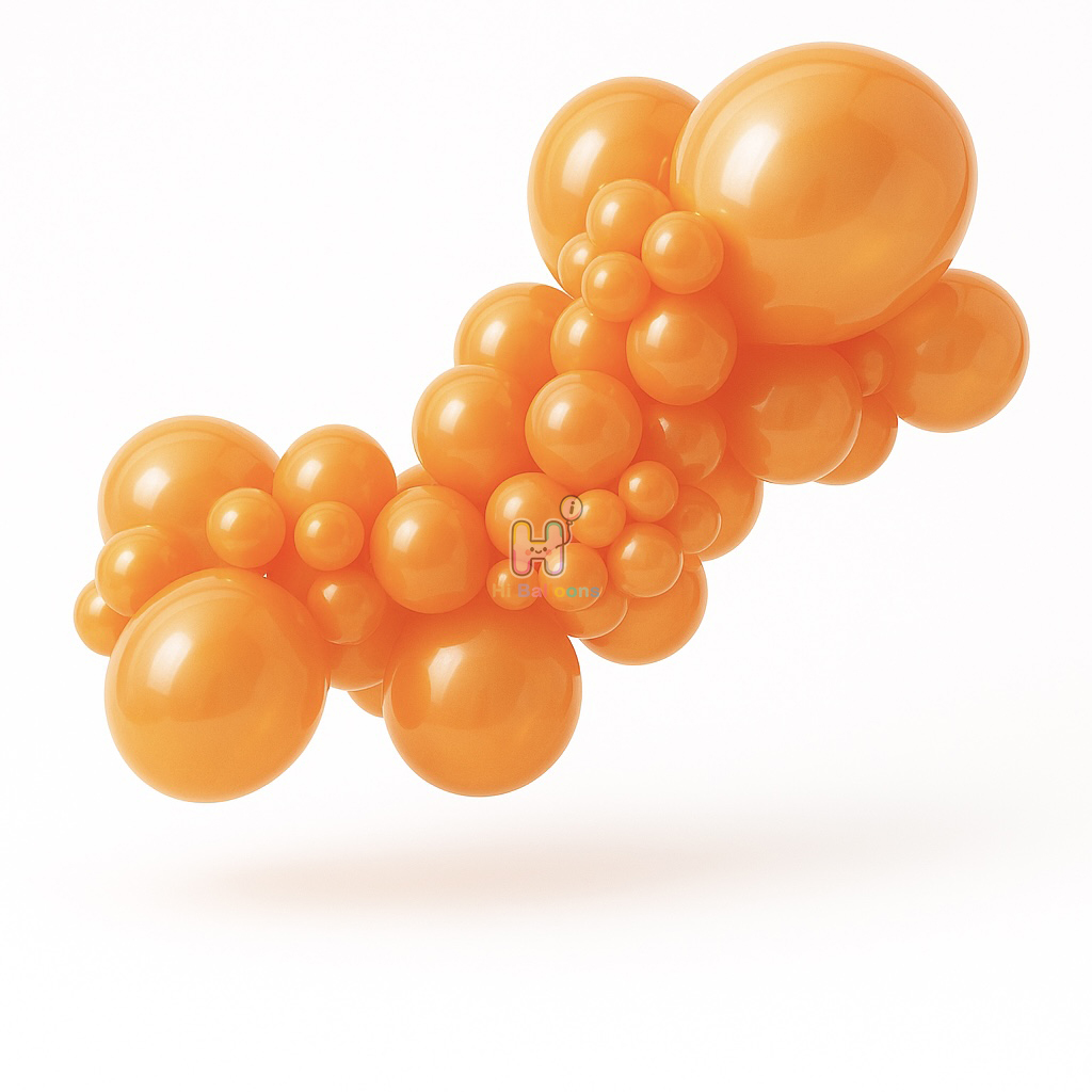 20FT,All Pearl Orange Latex Balloon Arch Kit