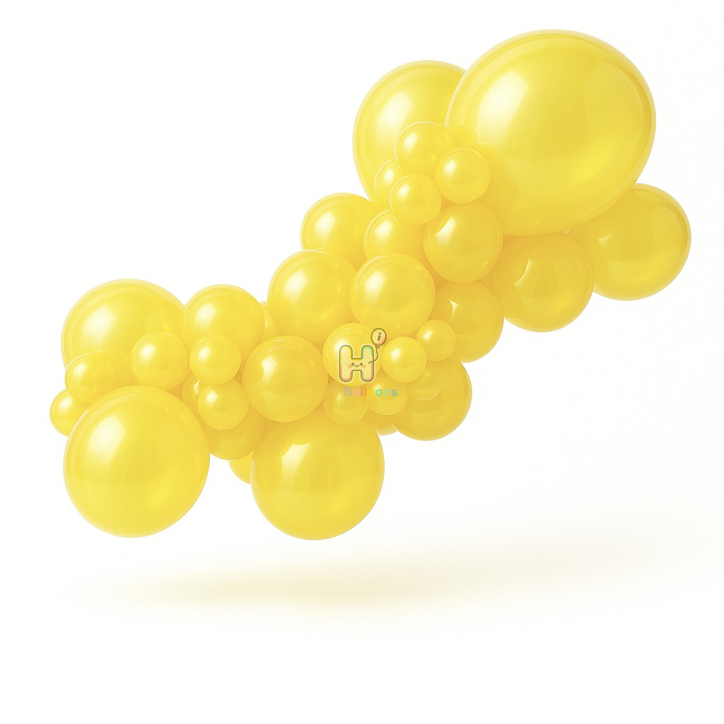 20FT,All Pearl Yellow Latex Balloon Arch Kit