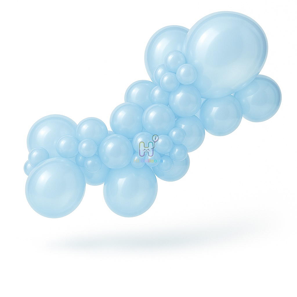 20FT,All Pearl Light Blue Latex Balloon Arch Kit