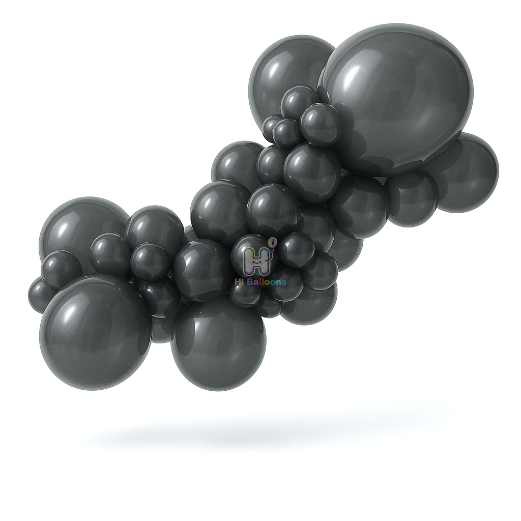 20FT,All Pearl Black Latex Balloon Arch Kit